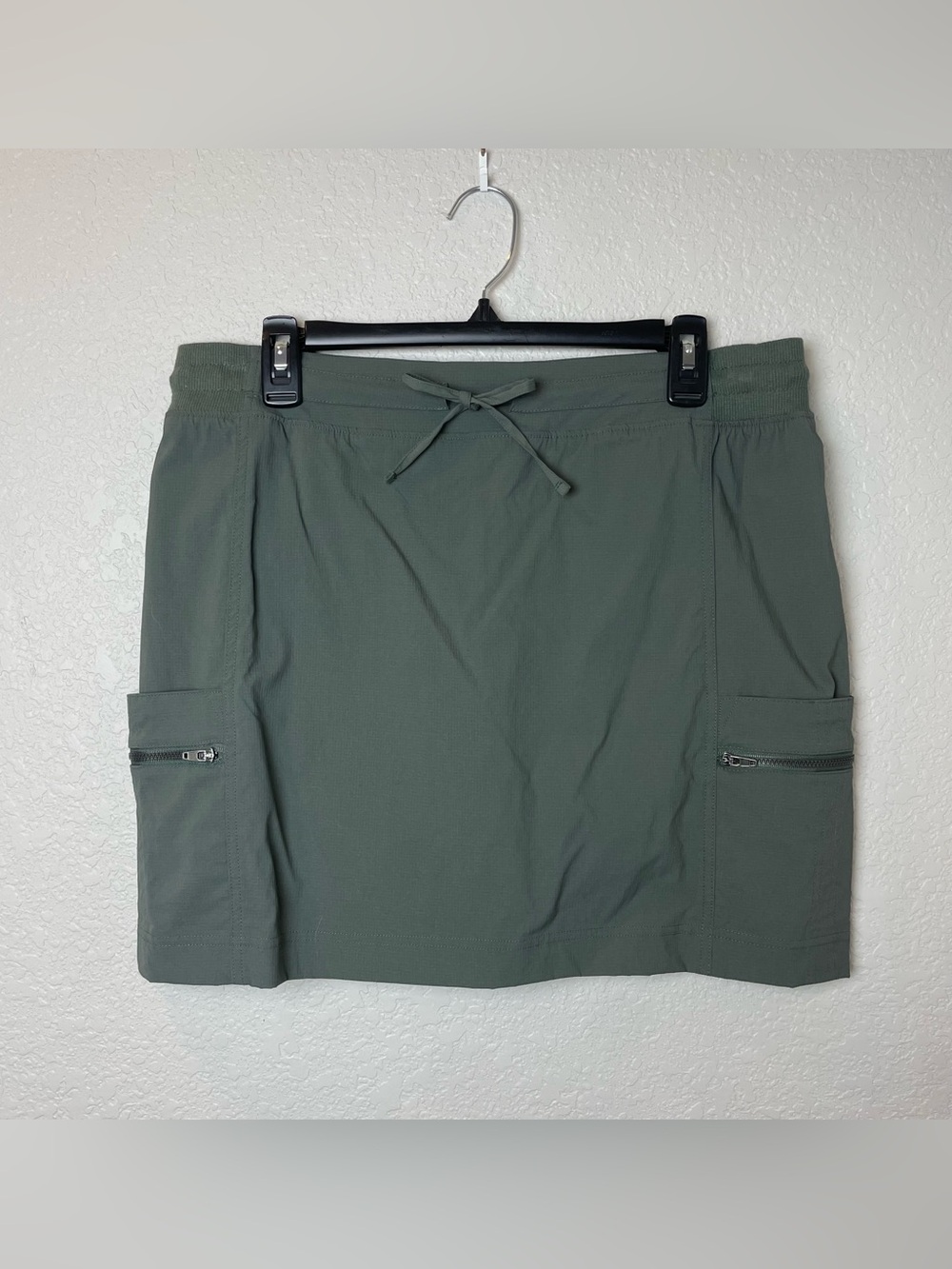 Te Verde Olive Drawstring Utility Mini Skirt - Hike Skort - Size L